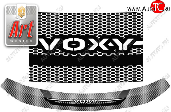 2 299 р. Дефлектор капота CA-Plastic  Toyota Voxy  минивэн (2014-2017) R80 дорестайлинг (Серия Art черная)  с доставкой в г. Владивосток