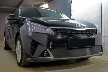 3 299 р. Защитная сетка в бампер (низ, ячейка 3х7 мм) Alfeco Стандарт  KIA Rio  X (2020-2024) рестайлинг (Чёрная)  с доставкой в г. Владивосток. Увеличить фотографию 5