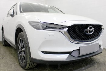 3 899 р. Защитная сетка в бампер (низ, ячейка 3х7 мм) Alfeco Стандарт  Mazda CX-5  KF (2016-2025) (Хром)  с доставкой в г. Владивосток. Увеличить фотографию 4