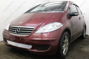 3 199 р. Защитная сетка в бампер (низ, ячейка 3х7 мм) Alfeco Стандарт  Mercedes-Benz A class  W169 (2005-2008) дорестайлинг, хэтчбэк 5 дв. (Хром)  с доставкой в г. Владивосток. Увеличить фотографию 3