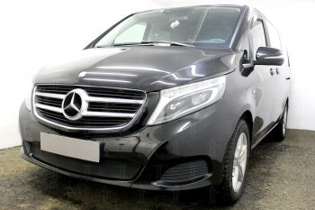 3 099 р. Защитная сетка в бампер (низ, ячейка 3х7 мм) Alfeco Стандарт  Mercedes-Benz Vito  W447 (2015-2020) дорестайлинг (Чёрная)  с доставкой в г. Владивосток. Увеличить фотографию 2