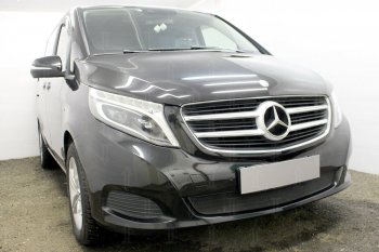 3 099 р. Защитная сетка в бампер (низ, ячейка 3х7 мм) Alfeco Стандарт  Mercedes-Benz Vito  W447 (2015-2020) дорестайлинг (Чёрная)  с доставкой в г. Владивосток. Увеличить фотографию 3