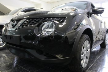 3 099 р. Защитная сетка в бампер (низ, ячейка 3х7 мм) Стрелка11 Стандарт  Nissan Juke  1 YF15 (2014-2020) рестайлинг (Чёрная)  с доставкой в г. Владивосток. Увеличить фотографию 3