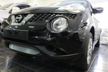 3 199 р. Защитная сетка в бампер (низ, ячейка 3х7 мм) Стрелка11 Стандарт  Nissan Juke  1 YF15 (2014-2020) рестайлинг (Хром)  с доставкой в г. Владивосток. Увеличить фотографию 3