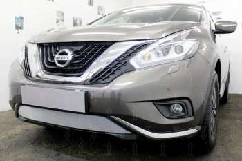 3 699 р. Защитная сетка в бампер (низ, ячейка 3х7 мм) Стрелка11 Стандарт  Nissan Murano  3 Z52 (2015-2022) дорестайлинг (Хром)  с доставкой в г. Владивосток. Увеличить фотографию 4