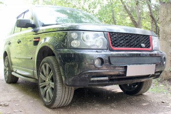 4 499 р. Защитная сетка в бампер (низ, ячейка 4х10 мм) Alfeco Премиум Land Rover Range Rover Sport 1 L320 дорестайлинг (2005-2009) (Чёрная)  с доставкой в г. Владивосток. Увеличить фотографию 3