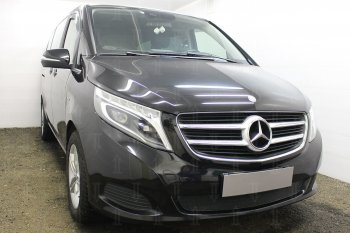 4 949 р. Защитная сетка в бампер (низ, ячейка 4х10 мм) Alfeco Премиум  Mercedes-Benz Vito  W447 (2015-2020) дорестайлинг (Чёрная)  с доставкой в г. Владивосток. Увеличить фотографию 2