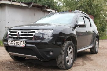 4 199 р. Защитная сетка в бампер (низ, ячейка 4х10 мм) Стрелка11 Премиум Renault Duster HS дорестайлинг (2010-2015) (Чёрная)  с доставкой в г. Владивосток. Увеличить фотографию 2