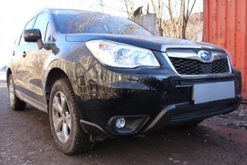 3 599 р. Защитная сетка в бампер (низ, ячейка 4х10 мм) Стрелка11 Премиум Subaru Forester SJ дорестайлинг (2012-2016) (Чёрная)  с доставкой в г. Владивосток. Увеличить фотографию 2