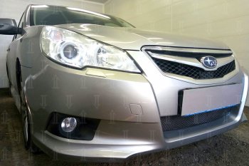 3 999 р. Защитная сетка в бампер (низ, ячейка 4х10 мм) Стрелка11 Премиум Subaru Legacy BM/B14 дорестайлинг седан (2009-2013) (Чёрная)  с доставкой в г. Владивосток. Увеличить фотографию 2