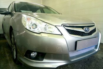 4 199 р. Защитная сетка в бампер (низ, ячейка 4х10 мм) Стрелка11 Премиум Subaru Legacy BM/B14 дорестайлинг седан (2009-2013) (Хром)  с доставкой в г. Владивосток. Увеличить фотографию 3