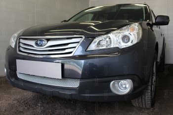 4 199 р. Защитная сетка в бампер (низ, ячейка 4х10 мм) Стрелка11 Премиум Subaru Outback BR/B14 дорестайлинг универсал (2009-2013) (Хром)  с доставкой в г. Владивосток. Увеличить фотографию 3