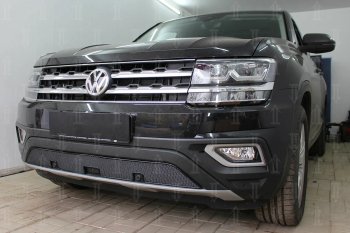 4 549 р. Защитная сетка в бампер (низ, ячейка 4х10 мм) Стрелка11 Премиум Volkswagen Teramont CA1 дорестайлинг (2016-2020) (Чёрная)  с доставкой в г. Владивосток. Увеличить фотографию 4