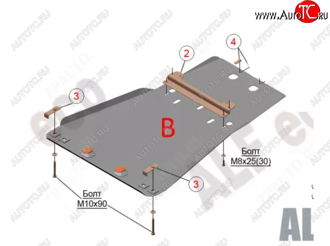 6 299 р. Защита картера двигателя и КПП (V-5,7) Alfeco Lexus LX570 J200 дорестайлинг (2007-2012) (Сталь 2 мм)  с доставкой в г. Владивосток