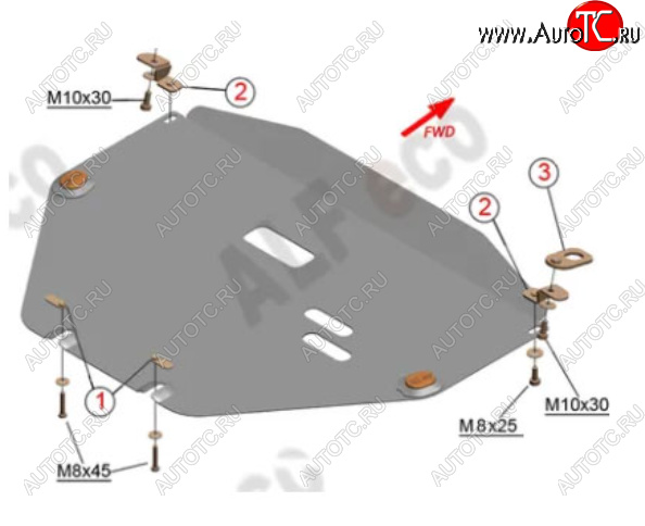 9 899 р. Защита картера двигателя и КПП Alfeco  Honda CR-V  RW,RT (2016-2022) дорестайлинг, рестайлинг (Алюминий 3 мм)  с доставкой в г. Владивосток