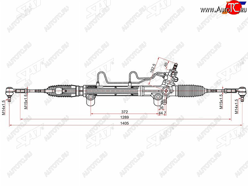 12 299 р. Рейка рулевая LHD SAT Toyota Fortuner AN50/AN60 дорестайлинг (2004-2008)  с доставкой в г. Владивосток