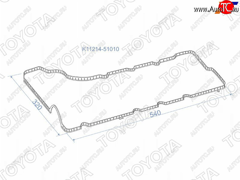 1 289 р. Прокладка клапанной крышки LH (1VDFTV) TOYOTA  Toyota Land Cruiser  200 (2007-2015) дорестайлинг, 1-ый рестайлинг  с доставкой в г. Владивосток