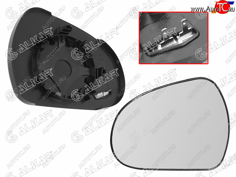 759 р. Левое полотно зеркала (асферическое, с обогревом) ALKAR Peugeot 308 T7 универсал дорестайлинг (2007-2011)  с доставкой в г. Владивосток