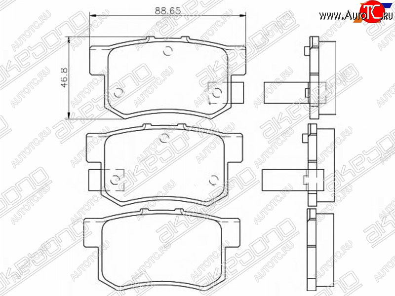 2 999 р. Задние колодки тормозные AKEBONO  Honda CR-V  RD4,RD5,RD6,RD7,RD9  - Stream ( 1 RN1,RN3,  1 RN2,RN4, RN1, RN3, RN5)  с доставкой в г. Владивосток