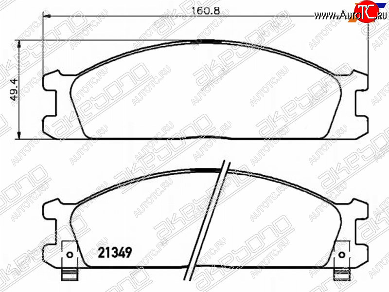 2 149 р. Колодки тормозные AKEBONO (передние)  Nissan Navara  1 D21 - Pathfinder  R50  с доставкой в г. Владивосток