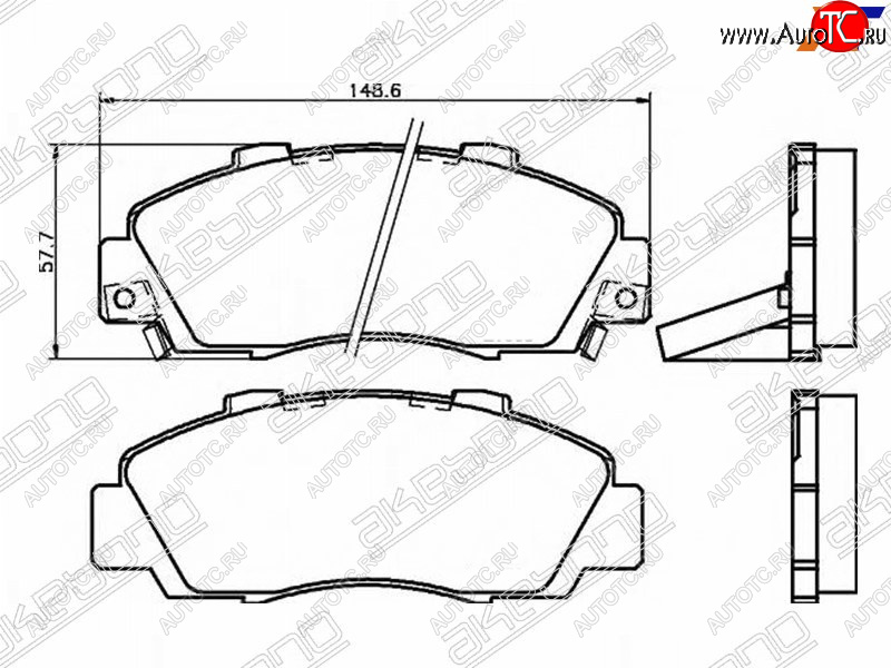 2 399 р. Колодки тормозные AKEBONO (передние)  Honda Odyssey  1 - StepWagon  RF1,RF2  с доставкой в г. Владивосток