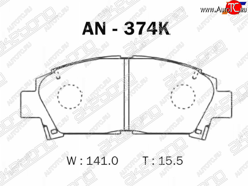 3 399 р. Колодки тормозные AKEBONO (передние) Toyota Avensis T220 седан рестайлинг (2000-2003)  с доставкой в г. Владивосток