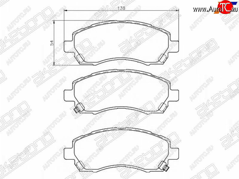 2 359 р. Колодки тормозные AKEBONO (передние)  Subaru Impreza  GF - Legacy ( BD/B11,  BH/BE12)  с доставкой в г. Владивосток