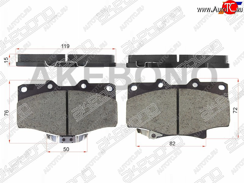 1 879 р. Колодки тормозные AKEBONO (передние)  Toyota Land Cruiser  80 (1989-1997)  с доставкой в г. Владивосток