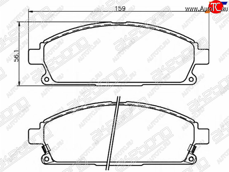 2 759 р. Колодки тормозные AKEBONO (передние)  Nissan Elgrand  1 - Terrano2  R50  с доставкой в г. Владивосток