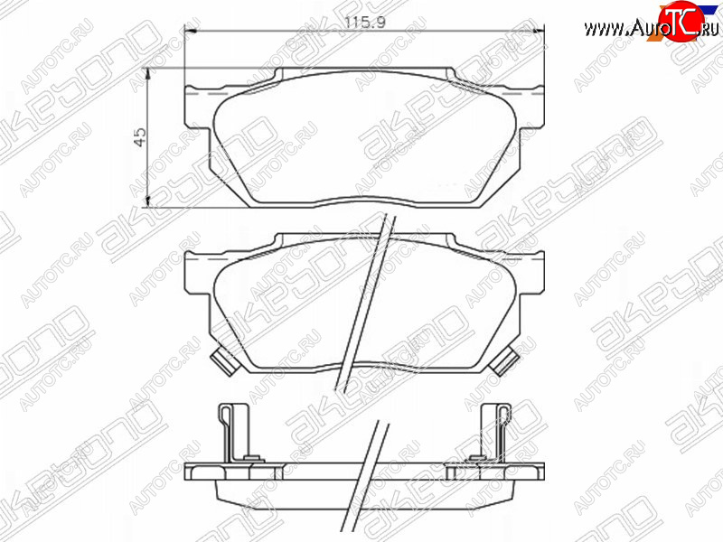 2 699 р. Колодки тормозные AKEBONO (передние)  Honda Fit  1 (2001-2004) GD дорестайлинг  с доставкой в г. Владивосток