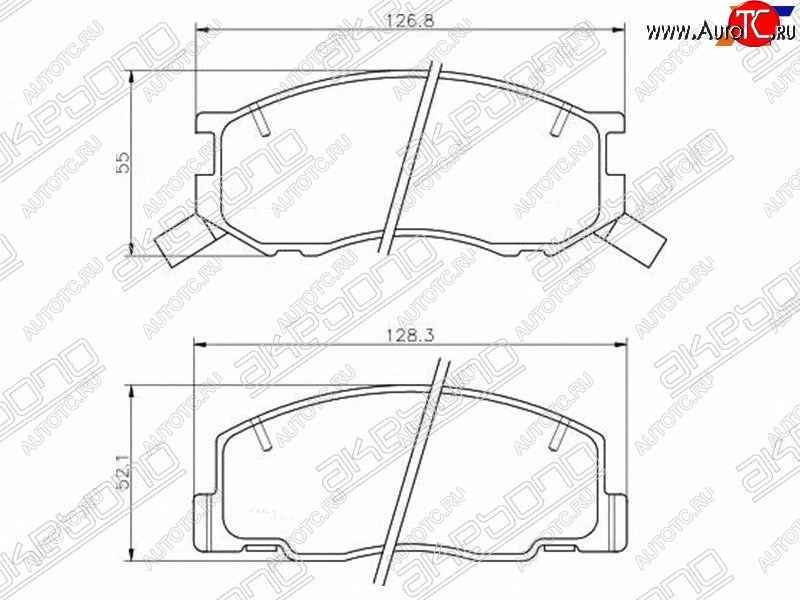 2 099 р. Колодки тормозные AKEBONO (передние)  Toyota LiteAce  Noah (1996-2001)  с доставкой в г. Владивосток