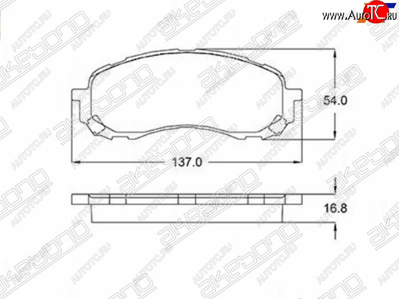 2 799 р. Колодки тормозные AKEBONO (передние)  Subaru Forester  SH (2008-2013)  с доставкой в г. Владивосток