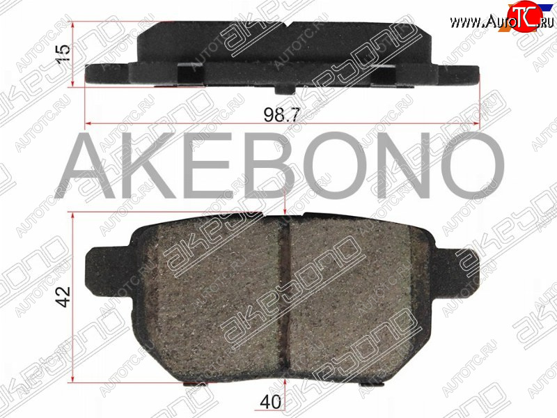 2 069 р. Колодки тормозные AKEBONO (задние)  Toyota Corolla  E140 (2007-2013) седан дорестайлинг, седан рестайлинг  с доставкой в г. Владивосток