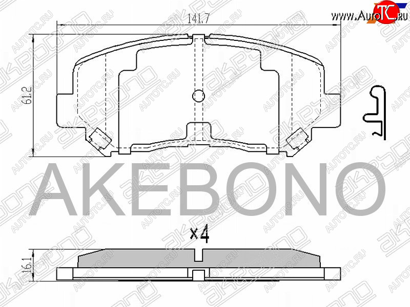 3 399 р. Колодки тормозные AKEBONO (передние)  Mazda CX-5  KE (2011-2017) дорестайлинг, рестайлинг  с доставкой в г. Владивосток