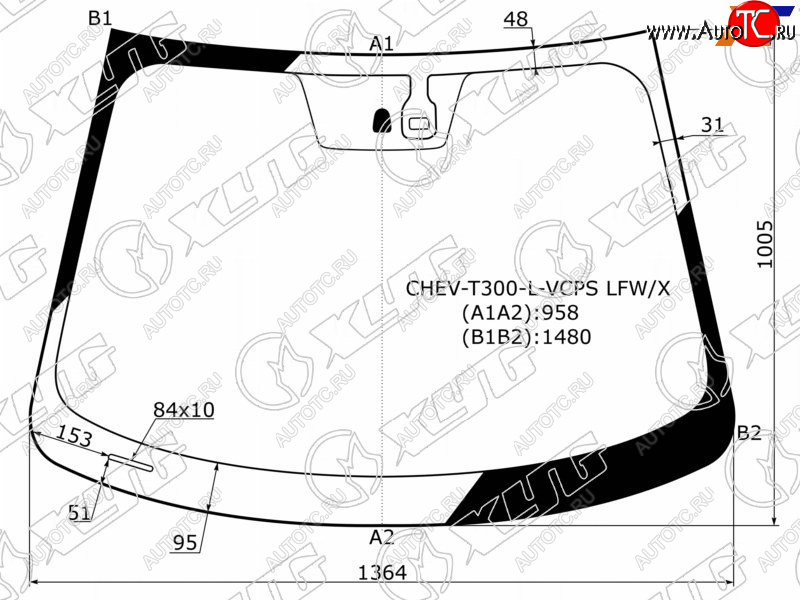 5 999 р. Стекло лобовое (Датчик дождя) XYG  Chevrolet Aveo  T300 (2011-2015) седан, хэтчбек  с доставкой в г. Владивосток