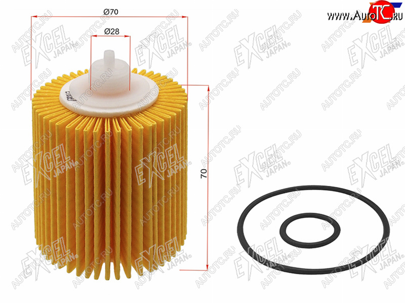 729 р. Фильтр масляный (картридж) EXCEL JAPAN Lexus RX350 AL10 дорестайлинг (2008-2012)  с доставкой в г. Владивосток