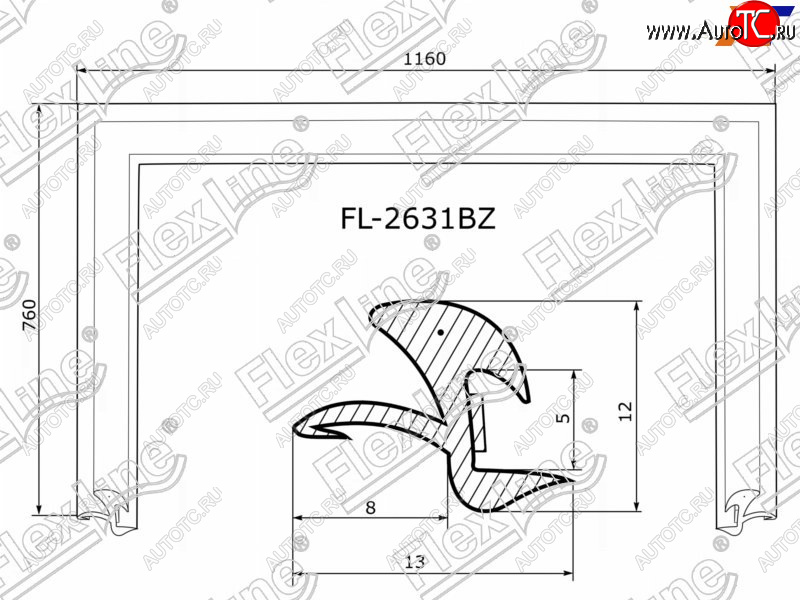 2 669 р. Молдинг лобового стекла (П-образный) FLEXLINE Honda Fit 1 GD дорестайлинг (2001-2004)  с доставкой в г. Владивосток