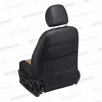 13 849 р. Чехлы сидений (экокожа) Автопилот  Chevrolet Aveo ( T200,  T250) (2002-2011) хэтчбек 5 дв, хэтчбек 5 дв рестайлинг (черный/темно-бежевый)  с доставкой в г. Владивосток. Увеличить фотографию 4