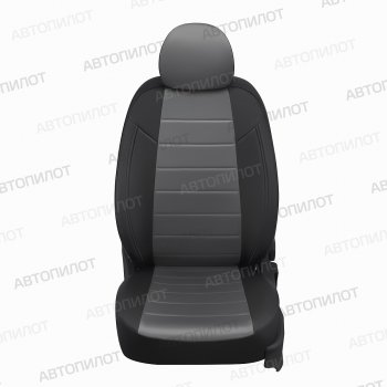 7 699 р. Чехлы сидений (экокожа/алькантара) Автопилот  Chevrolet Aveo  T300 (2011-2015) седан, хэтчбек (черный/серый)  с доставкой в г. Владивосток. Увеличить фотографию 2