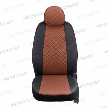 7 799 р. Чехлы сидений (Comfort, экокожа) Автопилот Ромб  Ford Focus  2 (2004-2011)  седан дорестайлинг, универсал дорестайлинг, хэтчбэк 3 дв. дорестайлинг, хэтчбэк 5 дв. дорестайлинг, седан рестайлинг, универсал рестайлинг, хэтчбэк 3 дв. рестайлинг, хэтчбэк 5 дв. рестайлинг (черный/коричневый)  с доставкой в г. Владивосток. Увеличить фотографию 3