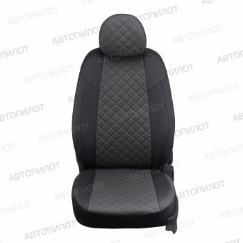 14 899 р. Чехлы сидений (экокожа) Автопилот Ромб  Ford S-Max  CJ (2014-2019) (черный/темно-серый)  с доставкой в г. Владивосток. Увеличить фотографию 4