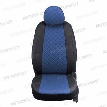 14 899 р. Чехлы сидений (экокожа) Автопилот Ромб  Ford S-Max  CJ (2014-2019) (черный/синий)  с доставкой в г. Владивосток. Увеличить фотографию 3