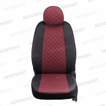 14 899 р. Чехлы сидений (экокожа) Автопилот Ромб  Ford S-Max  CJ (2014-2019) (черный/бордовый)  с доставкой в г. Владивосток. Увеличить фотографию 3