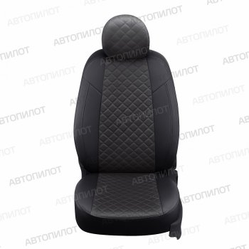 14 499 р. Чехлы сидений (экокожа/алькантара) Автопилот Ромб  Ford S-Max  CJ (2014-2019) (черный/темно-серый)  с доставкой в г. Владивосток. Увеличить фотографию 2