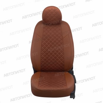 14 499 р. Чехлы сидений (экокожа/алькантара) Автопилот Ромб  Ford S-Max  CJ (2014-2019) (коричневый)  с доставкой в г. Владивосток. Увеличить фотографию 4