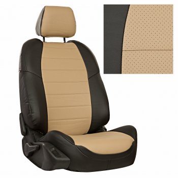 13 849 р. Чехлы на сиденья Экокожа (к. Comfort Luxe экокожа) Автопилот  Уаз Патриот ( 23632,  3163 5 дв.) (2016-2025) 2-ой рестайлинг пикап, 2-ой рестайлинг (черный/бежевый)  с доставкой в г. Владивосток. Увеличить фотографию 2