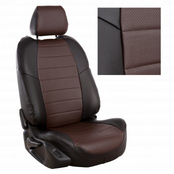 13 849 р. Чехлы на сиденья Экокожа (к. Comfort Luxe экокожа) Автопилот  Уаз Патриот ( 23632,  3163 5 дв.) (2016-2025) 2-ой рестайлинг пикап, 2-ой рестайлинг (черный/шоколад)  с доставкой в г. Владивосток. Увеличить фотографию 2