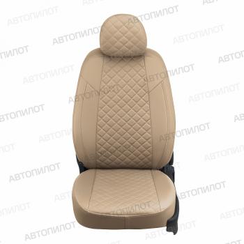 7 499 р. Чехлы на сиденья Экокожа (к. Comfort Luxe экокожа) Автопилот  Уаз Патриот  23632 (2016-2025) 2-ой рестайлинг пикап (темно-бежевый)  с доставкой в г. Владивосток. Увеличить фотографию 3