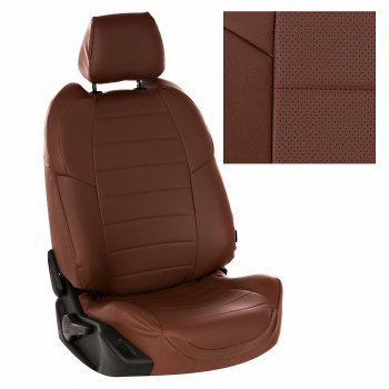 13 849 р. Чехлы на сиденья Экокожа (к. Comfort Luxe экокожа) Автопилот  Уаз Патриот ( 23632,  3163 5 дв.) (2016-2025) 2-ой рестайлинг пикап, 2-ой рестайлинг (темно-коричневая)  с доставкой в г. Владивосток. Увеличить фотографию 2