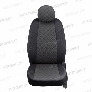 14 499 р. Чехлы на сиденья Ромб (к. Comfort Luxe экокожа) Автопилот  Уаз Патриот  23632 (2016-2025) 2-ой рестайлинг пикап (черный/темно-серый)  с доставкой в г. Владивосток. Увеличить фотографию 3